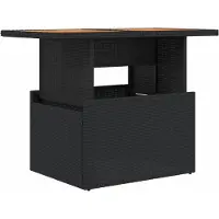 vidaXL Table de jardin noire 100x55x73 cm Poly rotin et bois d'acacia