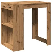 vidaXL Table de bar Artisan-Chêne 102x70x103,5 cm Bois composite