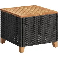 DKD Home Decor Table de jardin noire 45x45x37 cm Poly rotin acacia