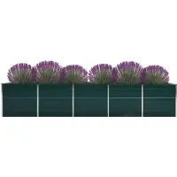 vidaXL Parterre de jardin surélevé Acier galvanisé 400x80x45 cm Vert