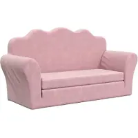 vidaXL Canapé-lit pour enfants 2 places Rose Peluche douce
