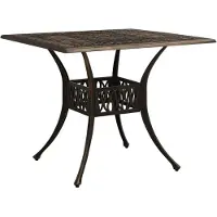 vidaXL Table de jardin Bronzes 90x90x73 cm Fonte d'aluminium