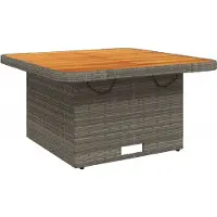 vidaXL Table de jardin Gris 80x80x71 cm Poly rotin et bois d'acacia