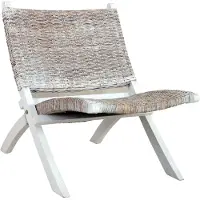 vidaXL Chaise de relaxation rotin kubu naturel et bois d'acajou massif
