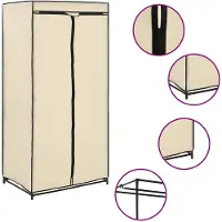 vidaXL Garde-robe Crème 75x50x160 cm