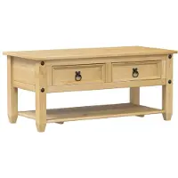 vidaXL Table basse avec tiroirs Corona 100x48x45 cm pin massif