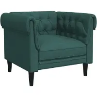 vidaXL Fauteuil Chesterfield vert foncé Tissu