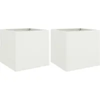 vidaXL Jardinières 2 pcs blanc 42x40x39 cm acier