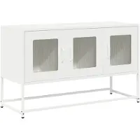 vidaXL Armoire TV blanc 100,5x39x60,5 cm Acier laminé à froid