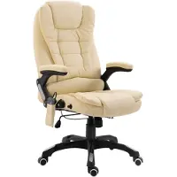 vidaXL Chaise de bureau de massage Crème similicuir