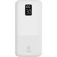 Sign Batterie externe 30 000 mAh USB-C et USB-A - Blanc