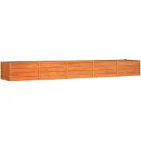 vidaXL Lit surélevé Rouillé 400x80x45 cm acier corten