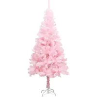 vidaXL Sapin de Noël artificiel avec support rose 180 cm PVC