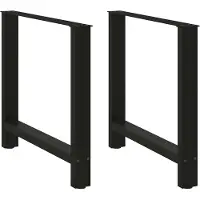 vidaXL Pieds de table de salle à manger noir 2 pcs. 80x(72-73) cm acier