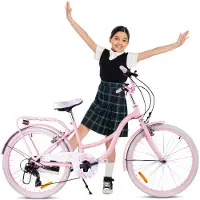 Sun baby Vélo de fille 24 pouces pour la Sainte Cène avec SHIMANO 7 vitesses Flower Bike rose