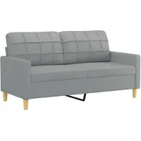 vidaXL Canapé à 2 places Gris clair 140 cm Tissu