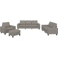 vidaXL ensemble de canapés 4 pièces, tissu taupe