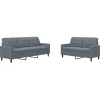 vidaXL Ensemble de canapés 2 pièces avec coussins gris foncé velours