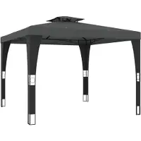 vidaXL Pavillon avec double toit anthracite 2,98x2,98 m acier