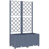 vidaXL Jardinière de jardin avec treillis Bleu Gris 80x40x136 cm PP