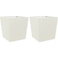 vidaXL Jardinières 2 pcs blanc 50x50x50 cm acier