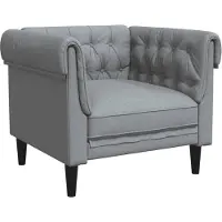 vidaXL Fauteuil Chesterfield gris clair Tissu