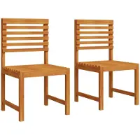 vidaXL Chaise de jardin 2 pcs Marron 50 x 50 x 91cm Bois massif Acacia