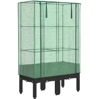 vidaXL Lit surélevé avec serre aspect rotin 80x40x140 cm