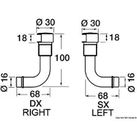 Osculati Aérateur de réservoir 90° gauche laiton chromé 16 mm , 1 pièce