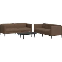 vidaXL Ensemble de canapés 2 pièces brun Tissu