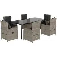 vidaXL Ensemble de jardin 7 pièces avec coussins gris clair Poly rotin