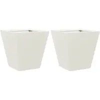 vidaXL Jardinières 2 pcs blanc 30x30x30 cm acier