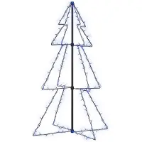 vidaXL Arbre de Noël cône 160 LED d'intérieur/d'extérieur 78x120 cm