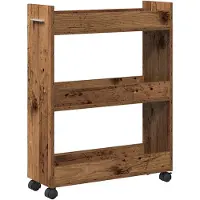 vidaXL Armoire Avec Roue Bois Ancien 60 x 22 x 79 cm