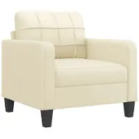 vidaXL fauteuil Crème 60 cm simili cuir