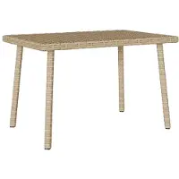 vidaXL Table basse de jardin rectangulaire beige 60x40x37 cm Poly rotin
