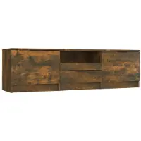 vidaXL Armoire TV chêne fumé 140x35x40 cm Bois composite