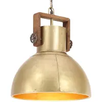 vidaXL Lampe à suspendre style industriel 25 W laiton rond 40 cm E27