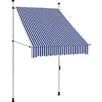 vidaXL Store rétractable manuel 100 cm bleu/blanc rayé