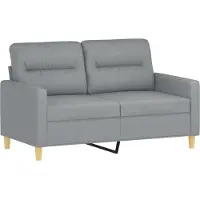 vidaXL Canapé à 2 places Gris clair 120 cm Tissu