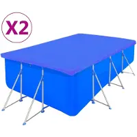 vidaXL Couvertures de piscine 2 pcs. PE Rectangulaire 90 g/m² 400x207 cm