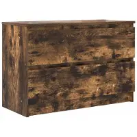 vidaXL Armoire TV chêne fumé 80x35x54 cm Bois composite
