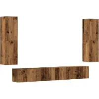 vidaXL Armoires murales TV 4 pcs. Aspect vieux bois Matériaux dérivés du bois