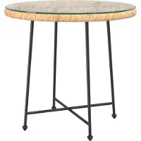 Syfax Table de salle à manger Ø80 cm Verre trempé et acier
