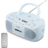 Medion E65010 Radio stéréo (lecteur CD, cassette, port USB, entrée audio AUX, lecture MP3. Radio FM PLL, 40 stations mémorisables, fonctionnement sur piles, télécommande) bleu
