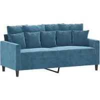 vidaXL Canapé 2 places bleu 140 cm velours