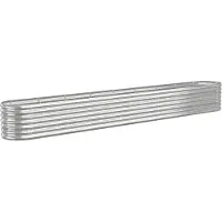 vidaXL -Pflanzer 332x40x36 cm Pulver -bewegtes Stahl Silber gefärbt