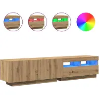 vidaXL Armoire TV avec lampes LED Chêne Artisan 180x35x40 cm