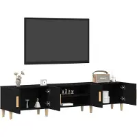 vidaXL Meubles TV, 180 x 31,5 x 40 cm, noir, aspect chêne