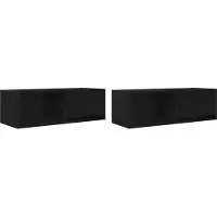 vidaXL Armoires TV 2 pcs. noir imitation chêne 80x31x25,5 cm